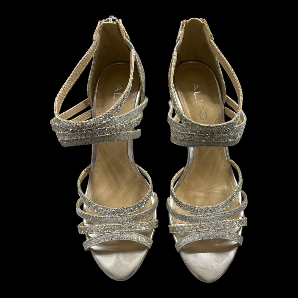 Aldo Silver Strappy Heels for Special Occasions